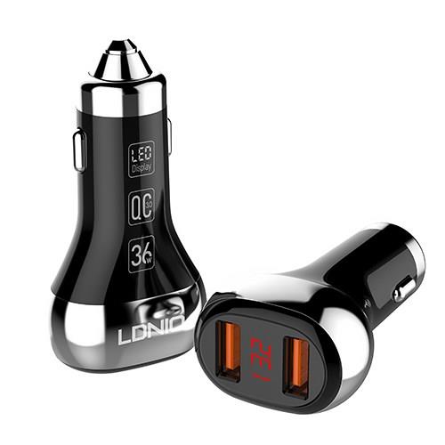 شارژر فندکی فست LDNIO C2 QC3 LDNIO C2 Car Charger